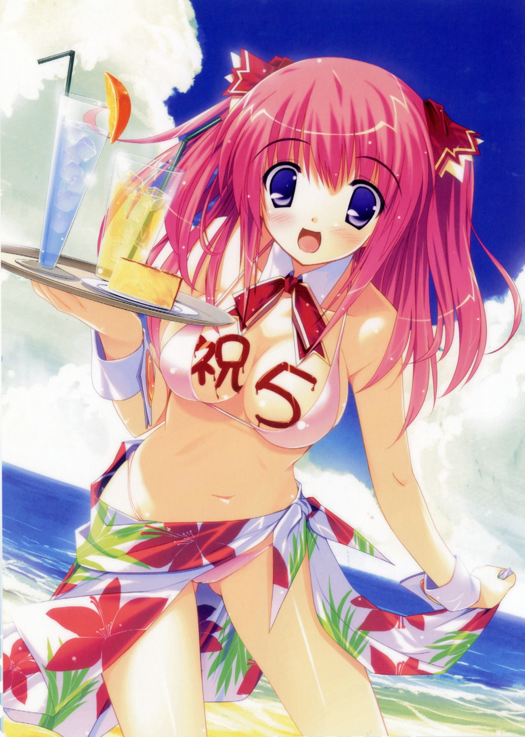 amane_sou bikini cleavage himemiya_alice pastel swimsuits