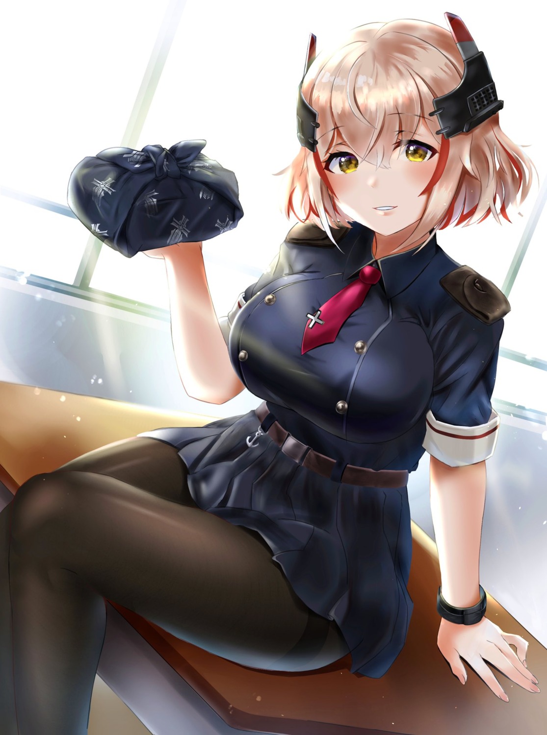 azur_lane pantyhose roon_(azur_lane) shibuimarutaku skirt_lift uniform