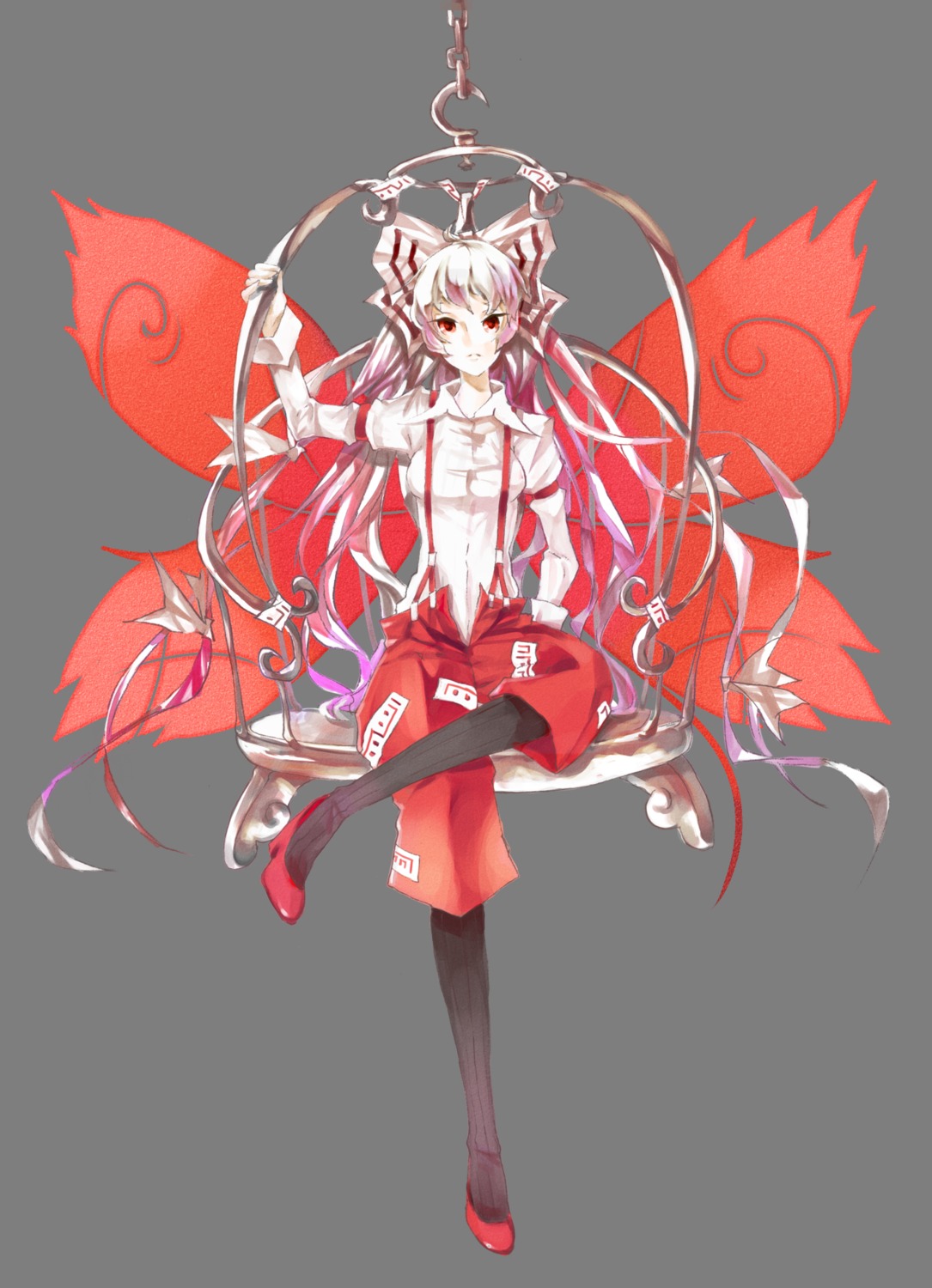 fujiwara_no_mokou touhou transparent_png wings