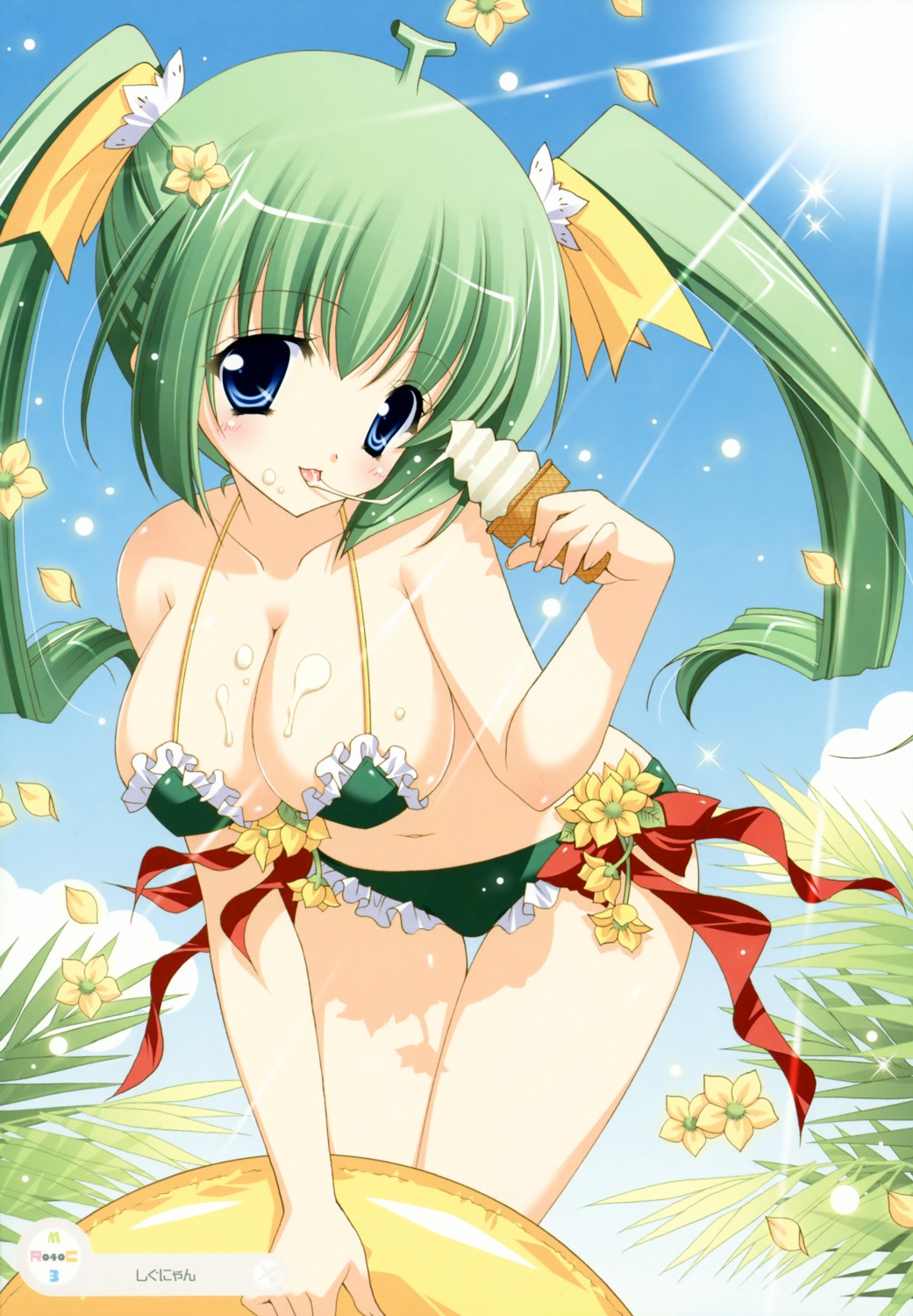 bikini cleavage melon-chan melonbooks shigunyan swimsuits