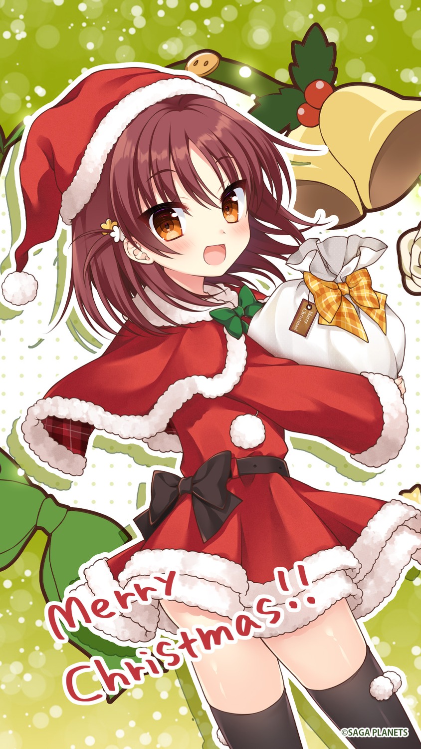 christmas dress hanesaki_seika kakenuke_seishun_sparking! saga_planets thighhighs toono_ritsu