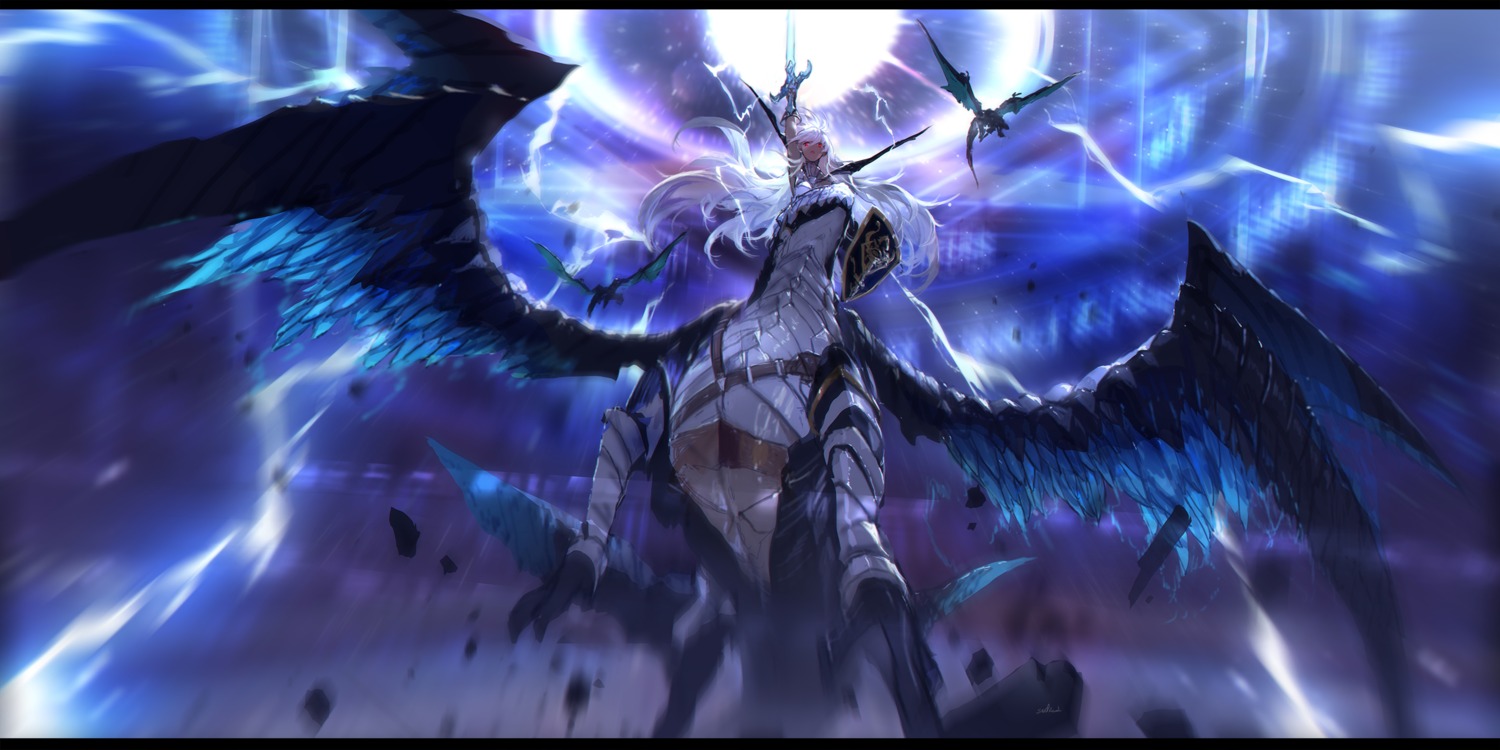 armor granblue_fantasy monster swd3e2 sword zooey_(granblue_fantasy)