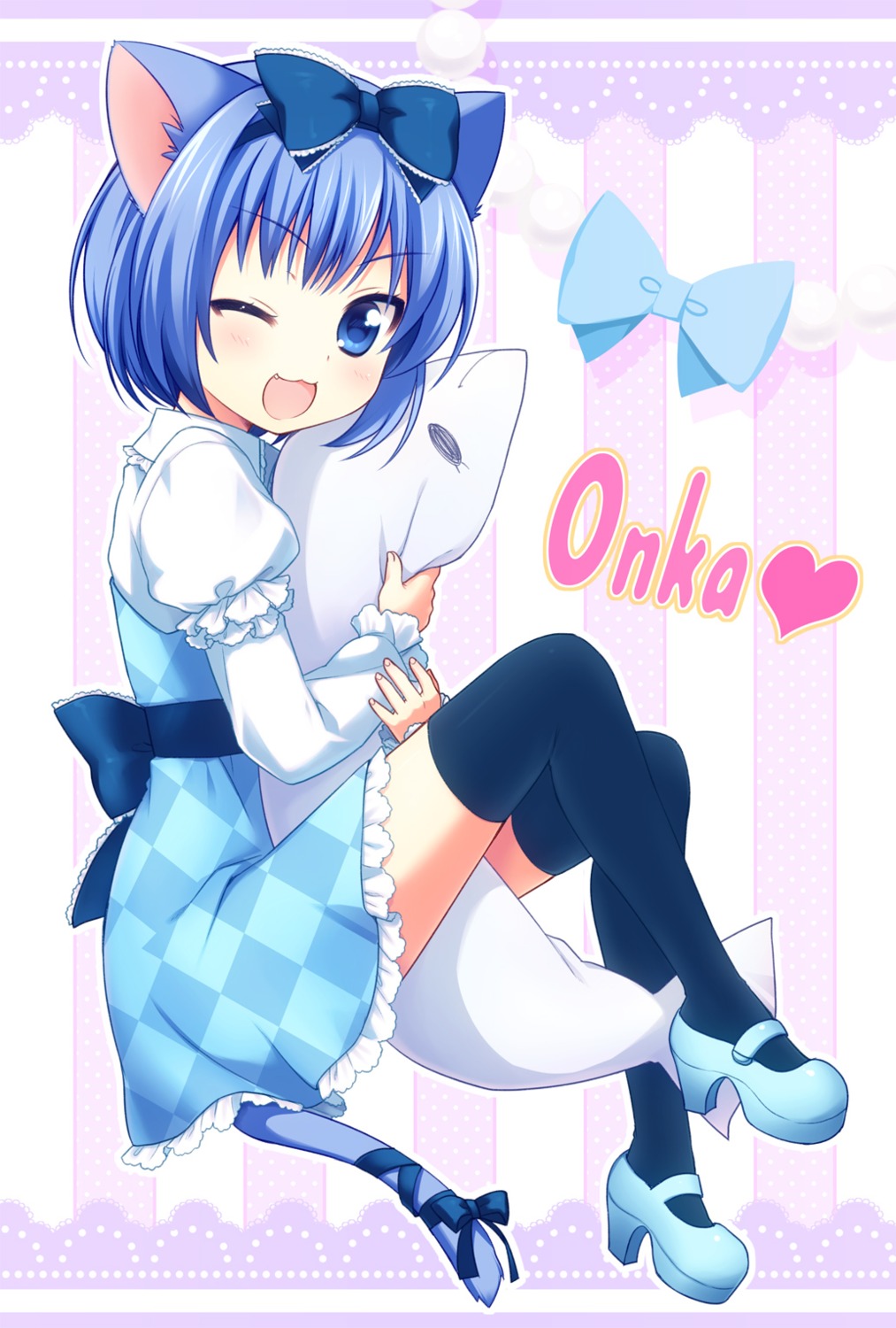 animal_ears dress nekomimi onka tail thighhighs usashiro_mani