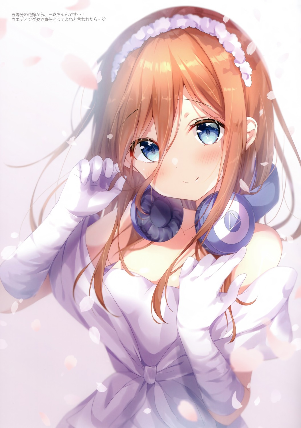 5-toubun_no_hanayome ame_usagi amedama_con dress headphones nakano_miku wedding_dress