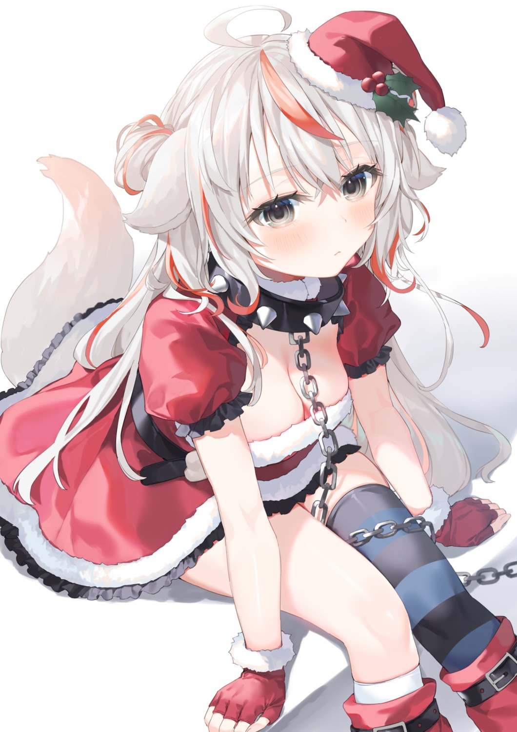 animal_ears bondage christmas dress inumimi tail thighhighs yana_mori