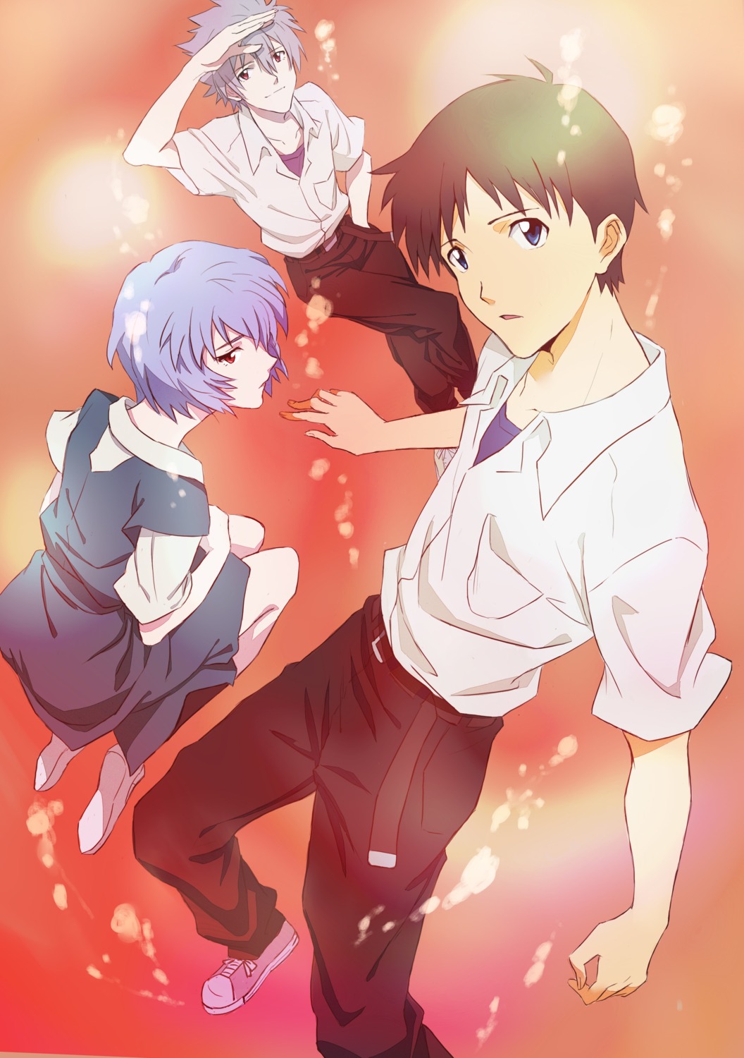 fcc neon genesis evangelion ayanami rei ikari shinji nagisa kaworu seifuku  | #342417 | yande.re