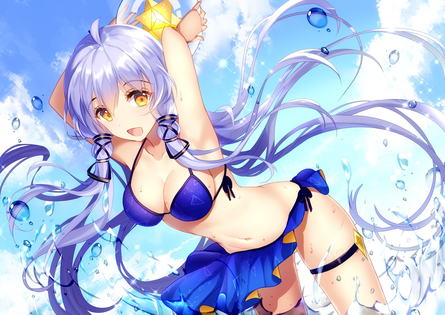 bikini bison_cangshu cleavage garter stardust_(vocaloid) swimsuits vocaloid