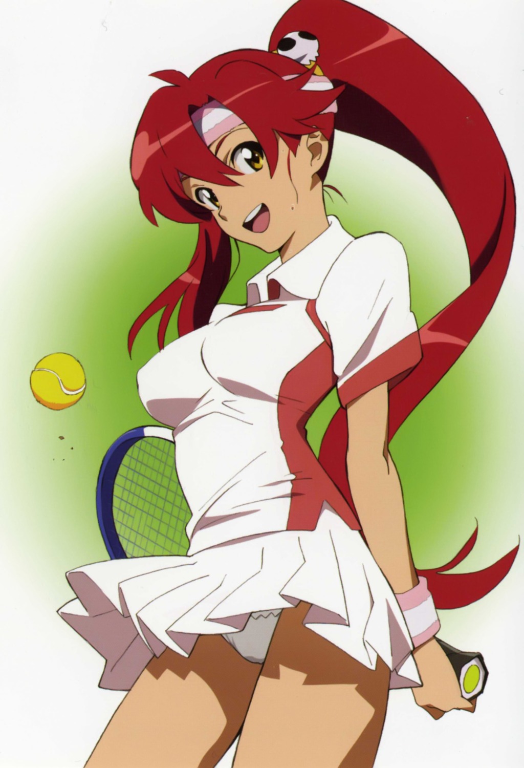 pantsu skirt_lift tengen_toppa_gurren_lagann tennis yoko