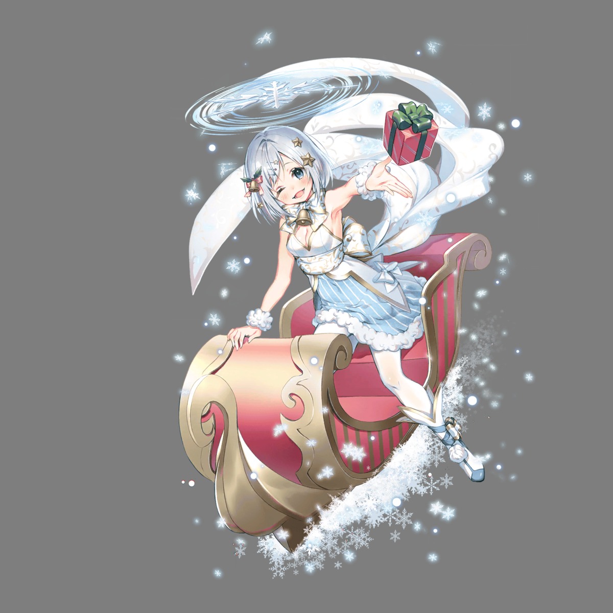 christmas cleavage hoshi_no_girls_odyssey pantyhose transparent_png