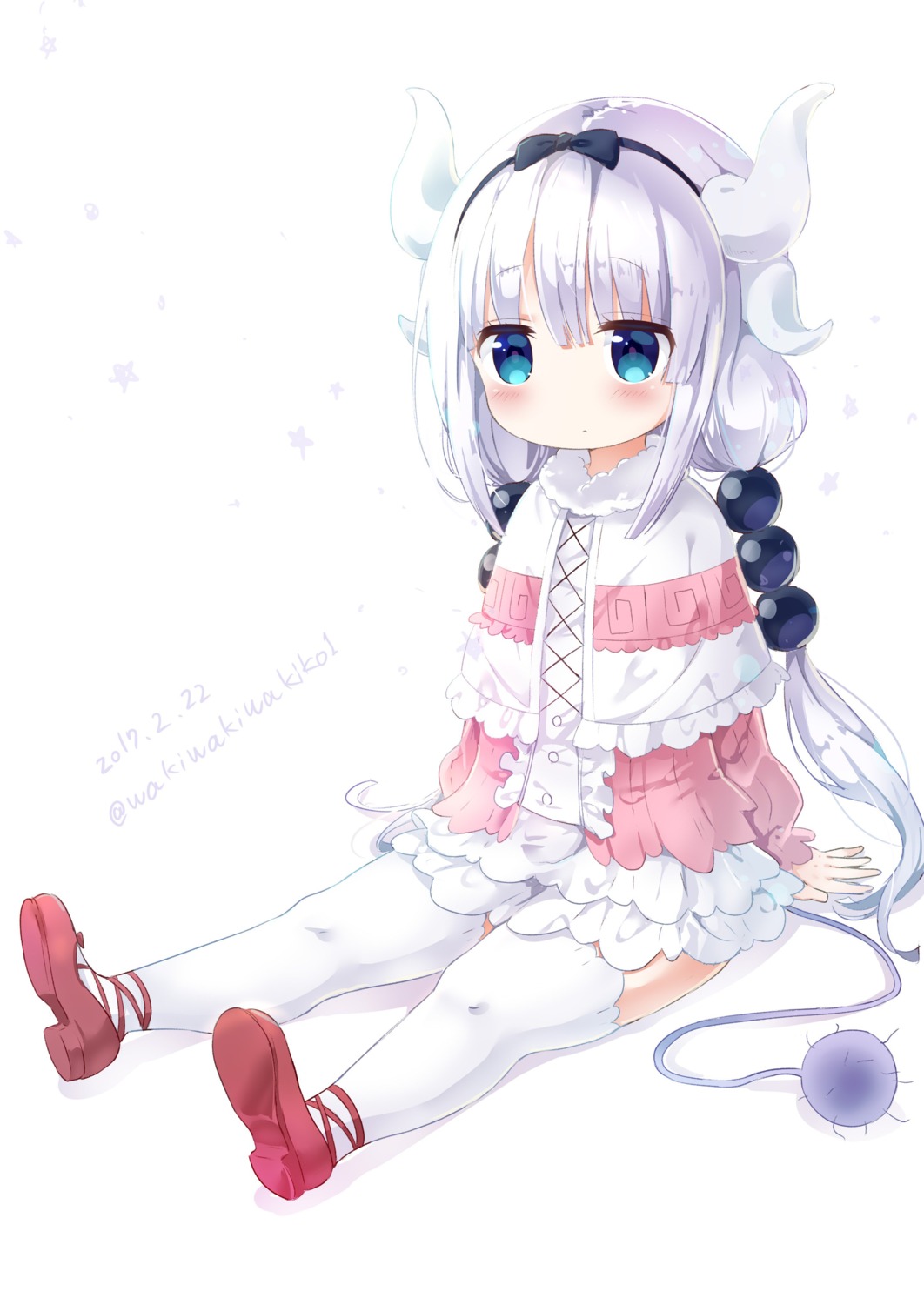 horns kanna_kamui kobayashi-san_chi_no_maidragon tail thighhighs waki_(pixiv2609622)