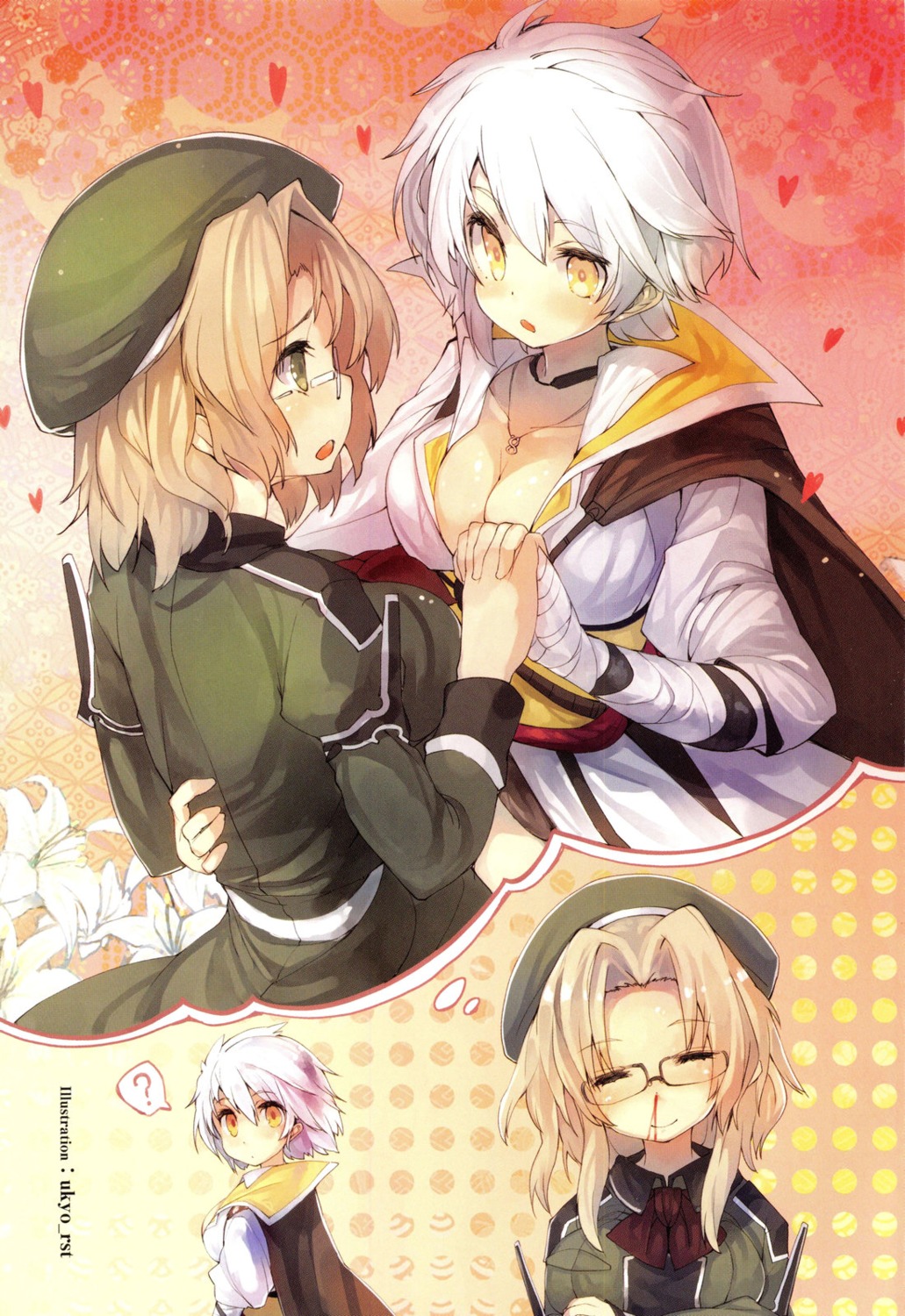 blood cleavage imu_(senran_kagura) megane miyabi_(senran_kagura) screening senran_kagura ukyo_rst uniform yuri