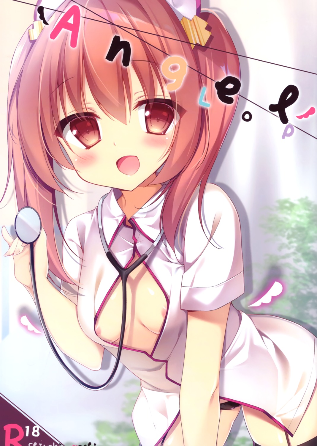 areola no_bra nurse open_shirt pantsu shirosei_mochi stockings thighhighs