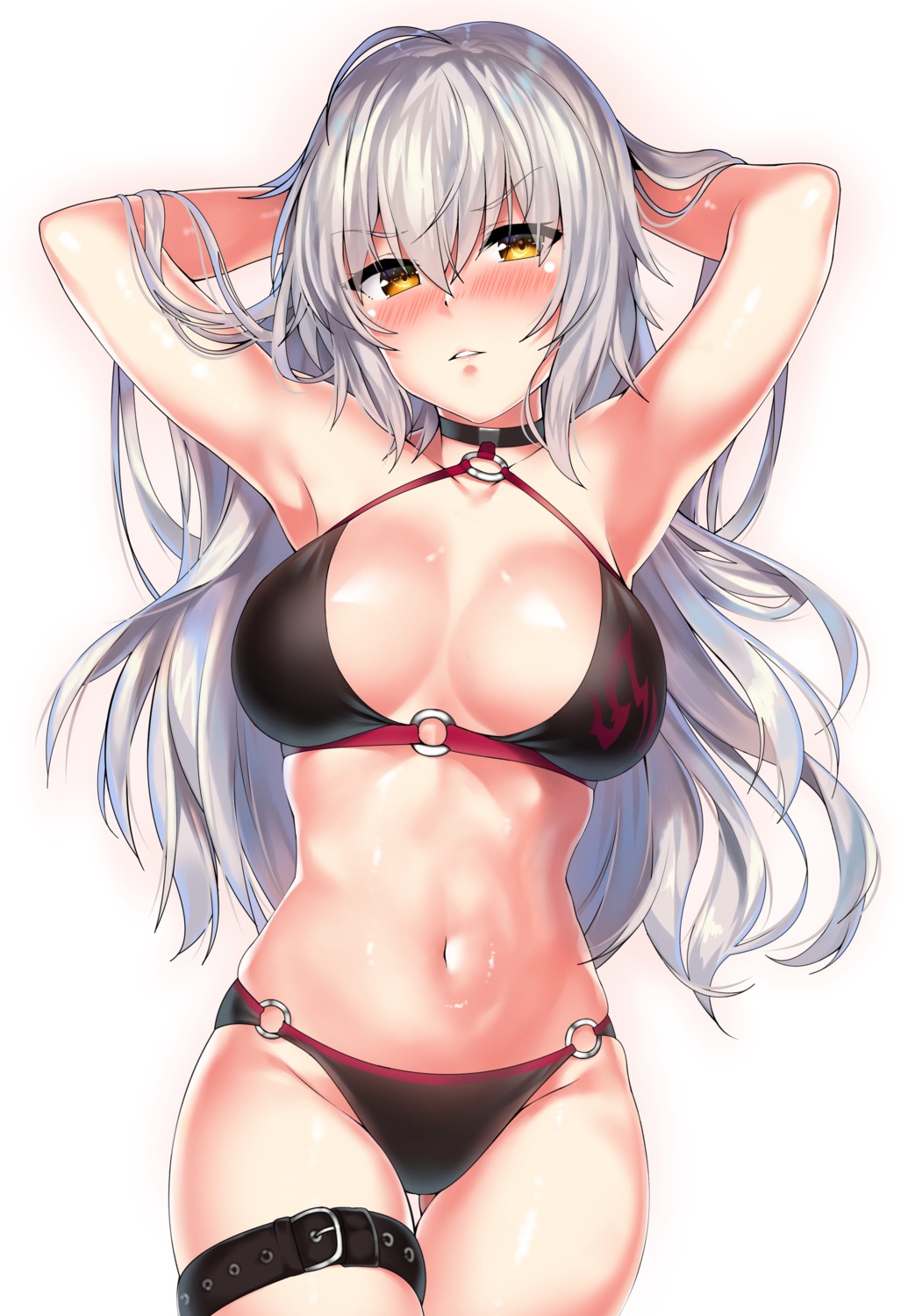 bikini cleavage fate/grand_order garter jeanne_d'arc jeanne_d'arc_(alter)_(fate) kawai swimsuits