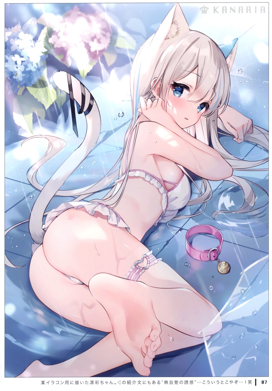 animal_ears ass bikini feet garter koiko_irori lolipop_complete nekomimi ria_(koiko_irori) swimsuits tail thong wet