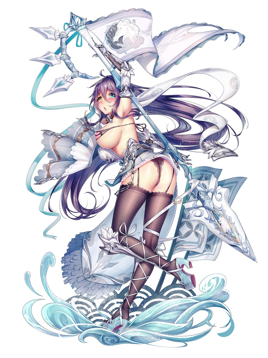 armor ass dk_senie heels lingerie nipples pantsu stockings thighhighs weapon