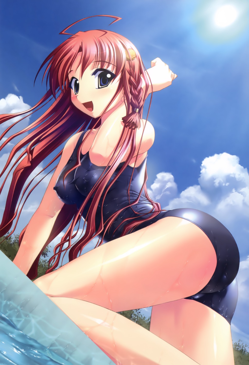 aquanauts_of_a_morning_calm asanagi_mio ass erect_nipples school_swimsuit swimsuits wet yamino_kenji