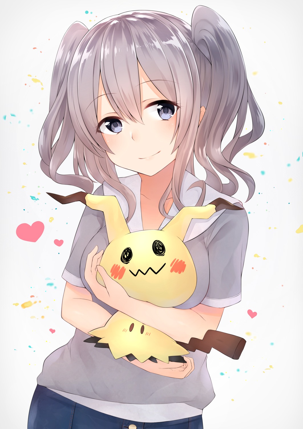 akky_(akimi1127) crossover kantai_collection kashima_(kancolle) mimikyu pokemon