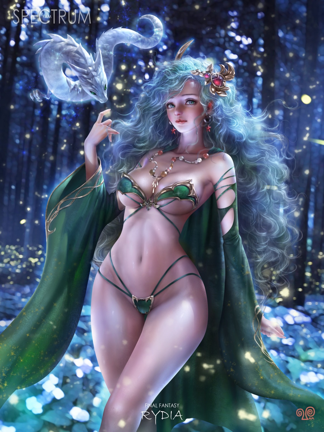 bikini_armor final_fantasy monster rydia yam_spectrum