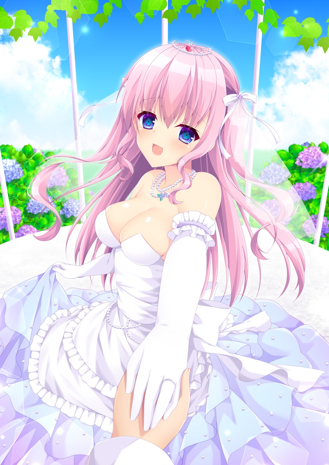 cleavage dress no_bra wedding_dress yukimura_usagi