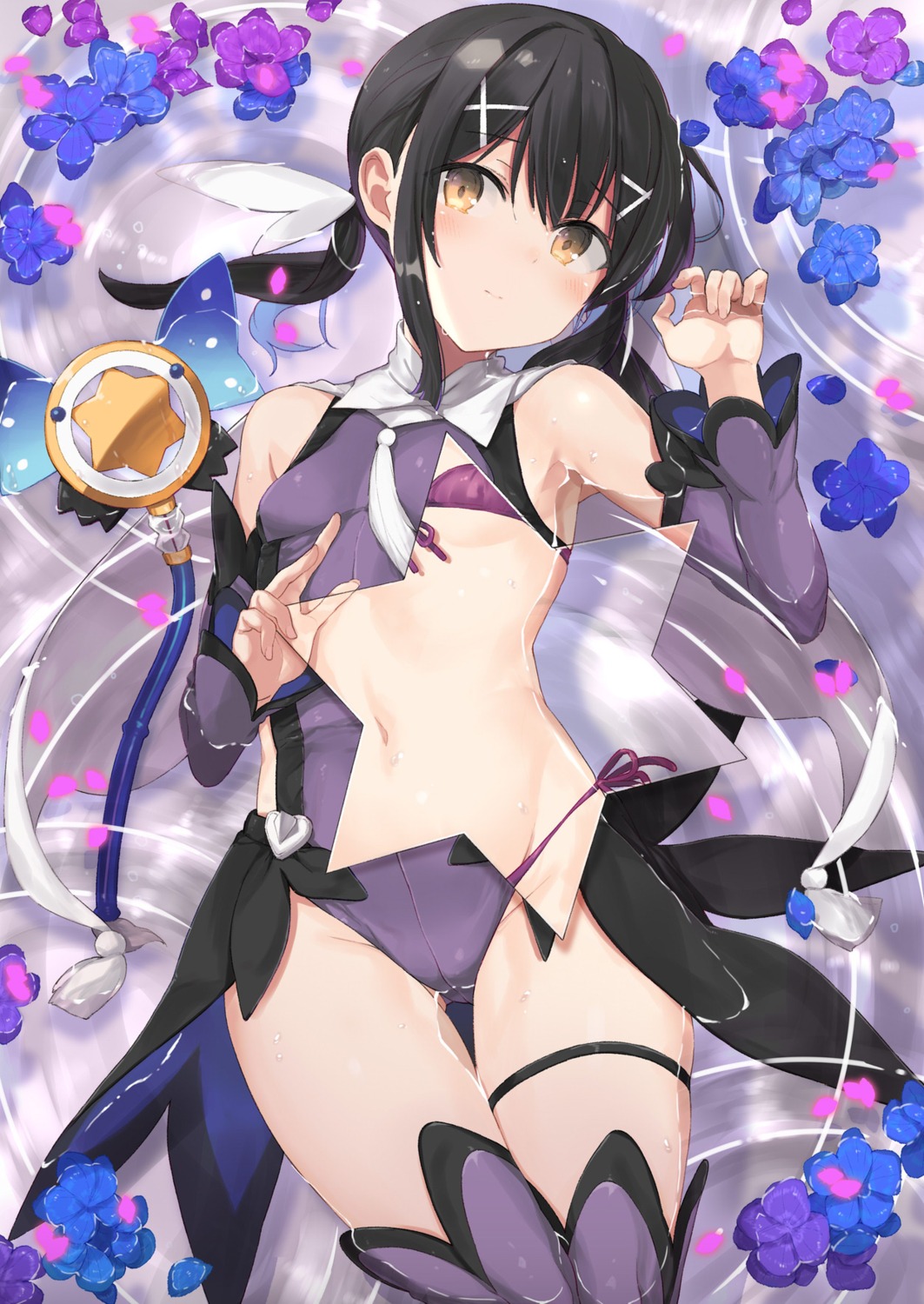 bikini fate/kaleid_liner_prisma_illya fate/stay_night garter miyu_edelfelt nana_(luna_berry) swimsuits thighhighs wet