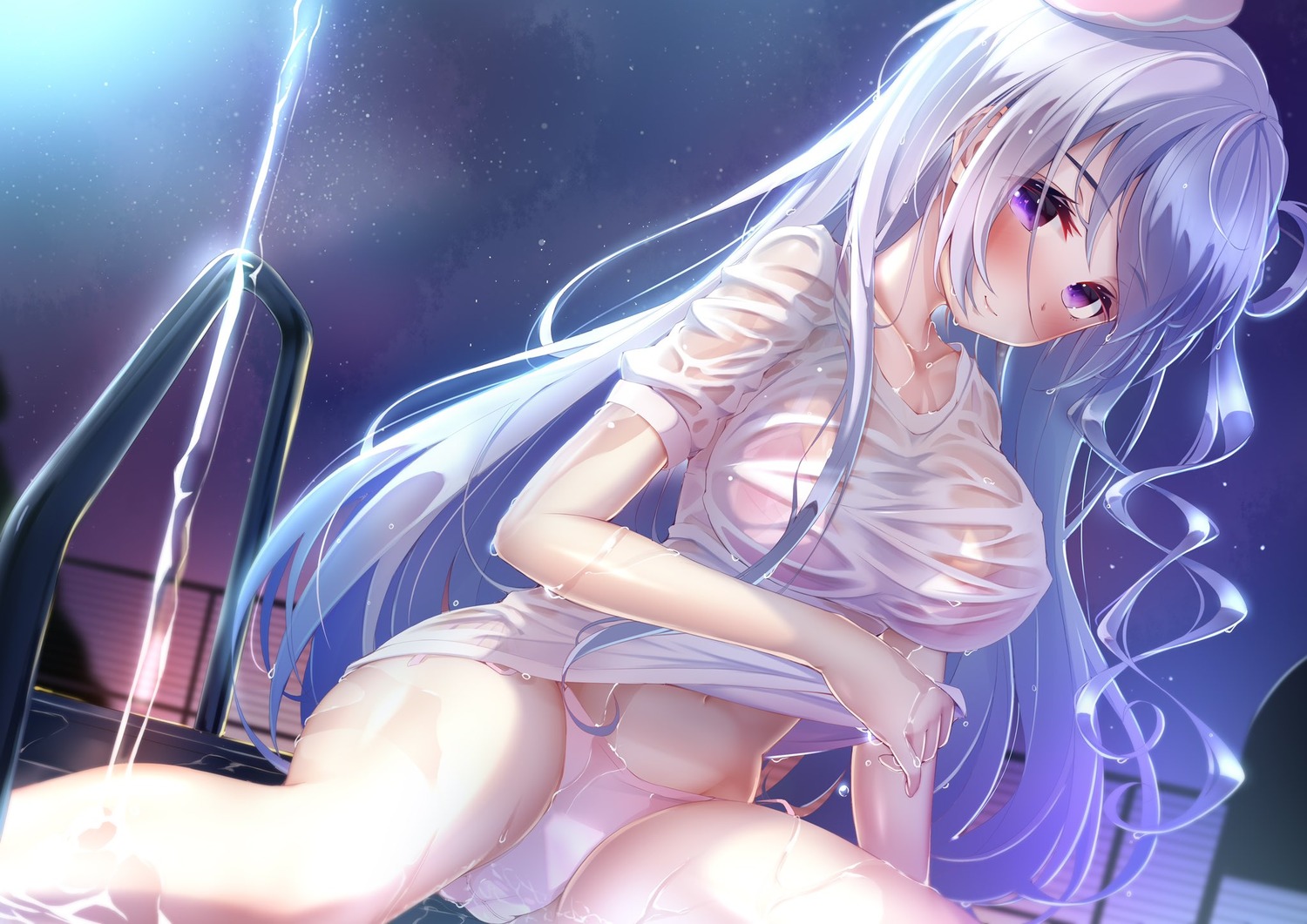 bra cameltoe imo_bouya mare_ch. nightmare_(mare_ch.) pantsu see_through wet wet_clothes