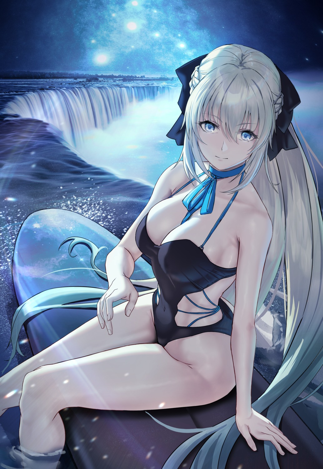 fate/grand_order morgan_le_fay_(fate) solar_(happymonk) swimsuits wet