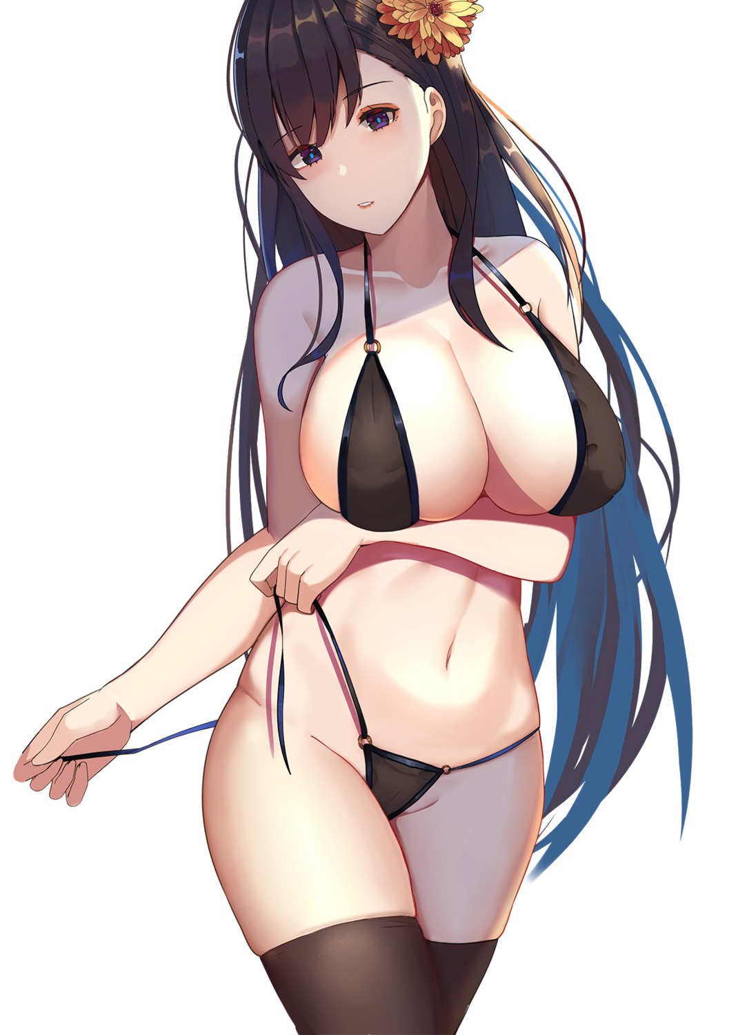 bikini breast_hold erect_nipples gg-e swimsuits thighhighs undressing