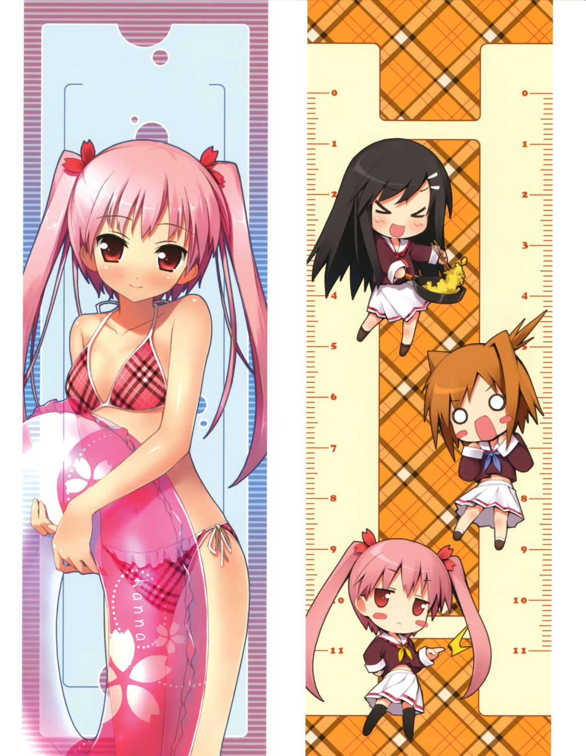 bikini chibi kantoku miyaguchi_hiromi miyaguchi_kanna miyaguchi_kei swimsuits