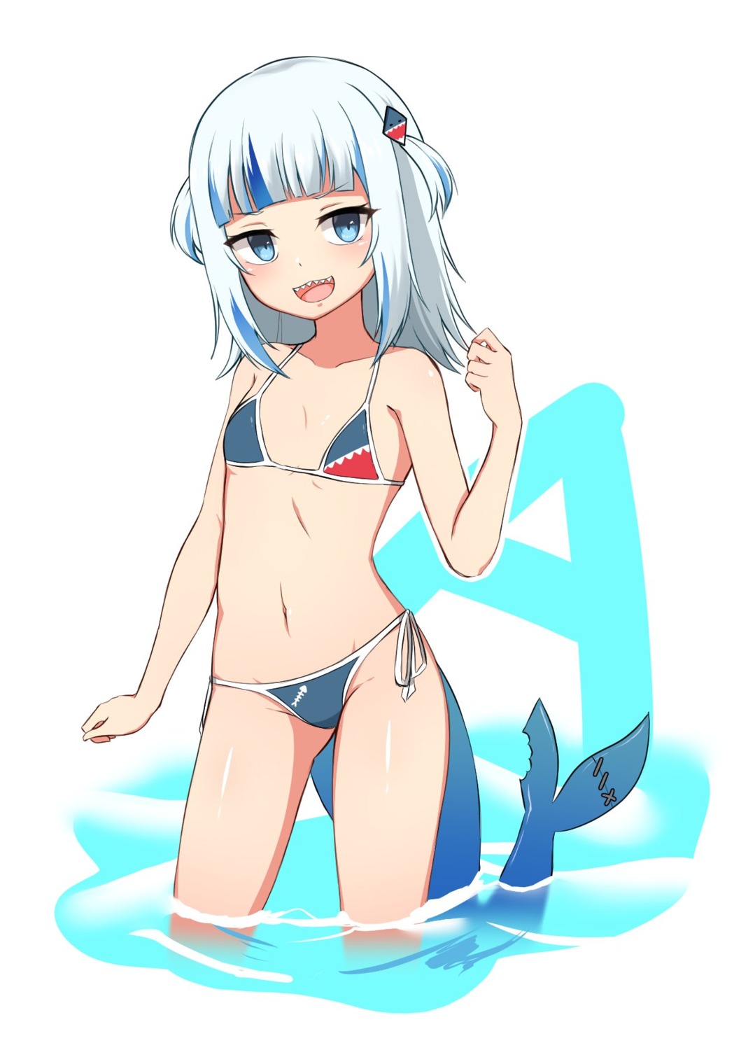 bikini gawr_gura hololive hololive_english swimsuits tagme tail