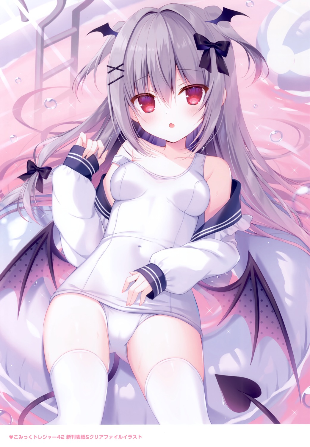 cameltoe devil hasune hasuneya school_swimsuit seifuku swimsuits tail thighhighs wet wings