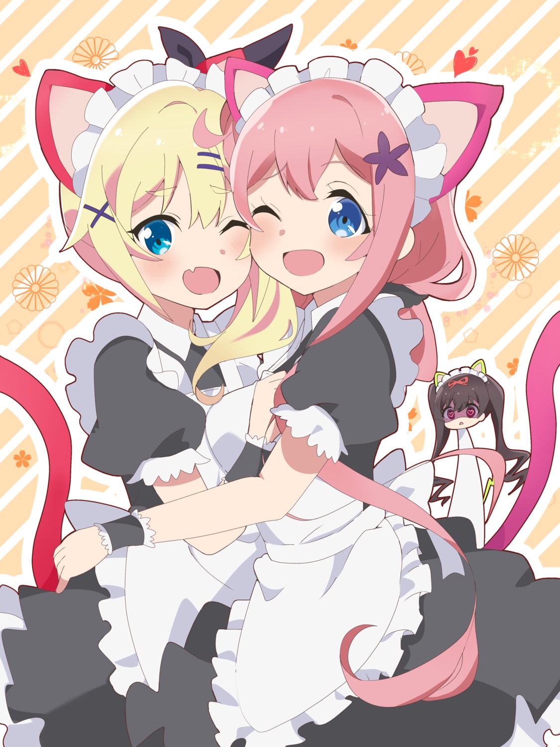 animal_ears maid midori_hemo nekomimi nukui_hayu ochikobore_fruit_tart oshiruko sakura_ino symmetrical_docking tail yuri