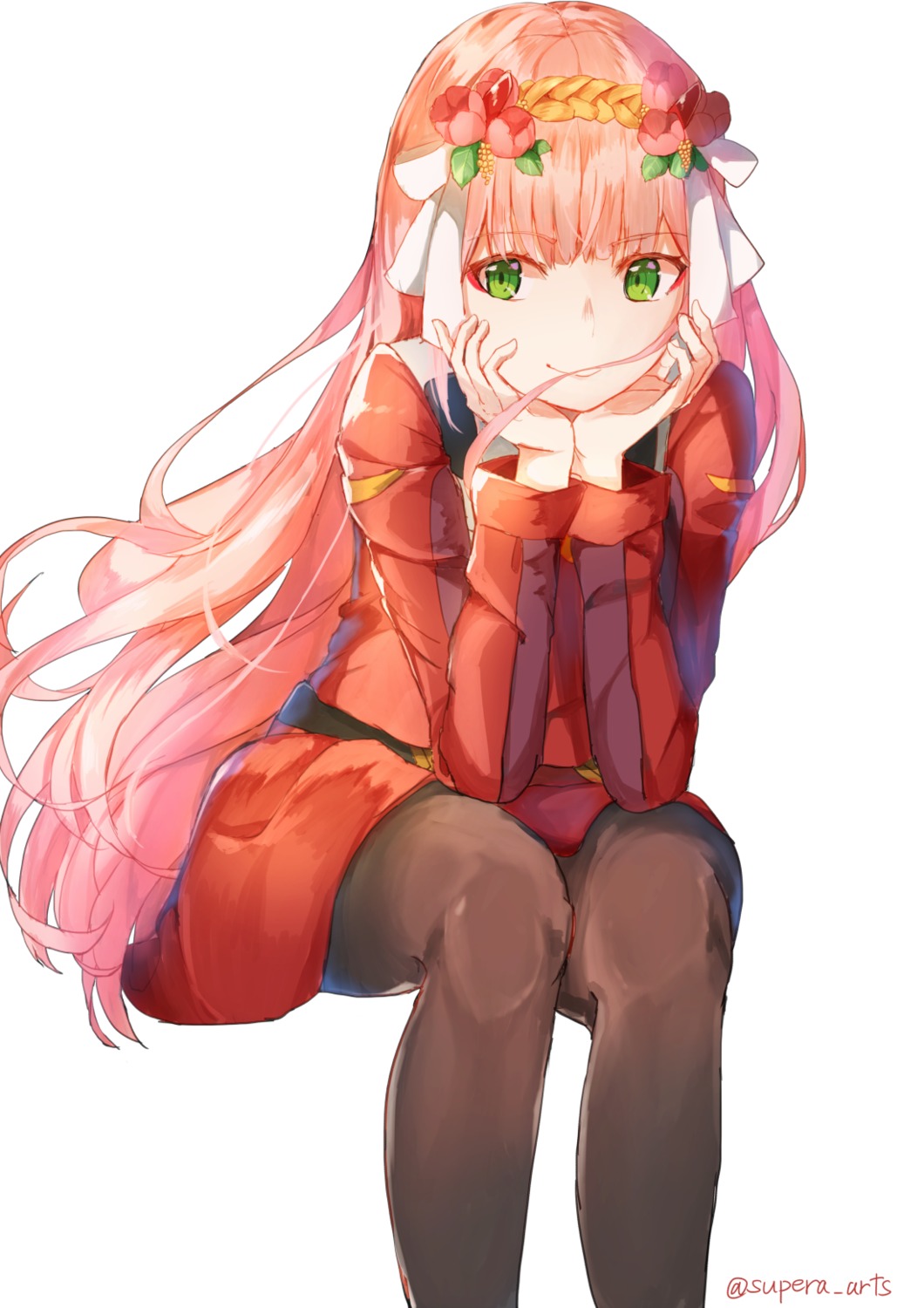 darling_in_the_franxx horns pantyhose supera uniform zero_two_(darling_in_the_franxx)