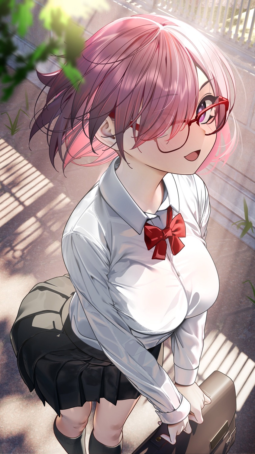 fate/grand_order mash_kyrielight megane nanaken_nana seifuku