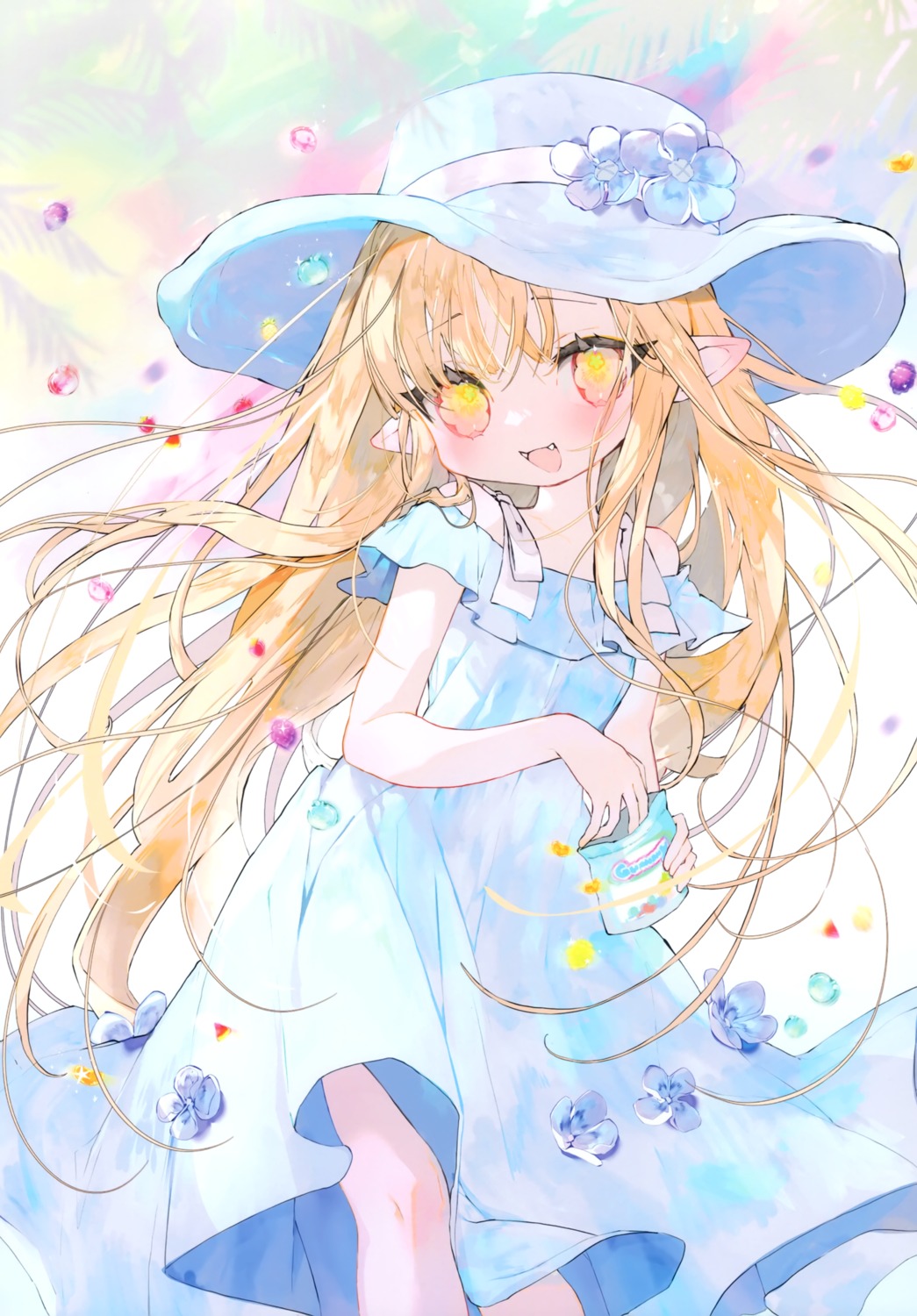 dress komeko_meko meroremo pointy_ears skirt_lift summer_dress