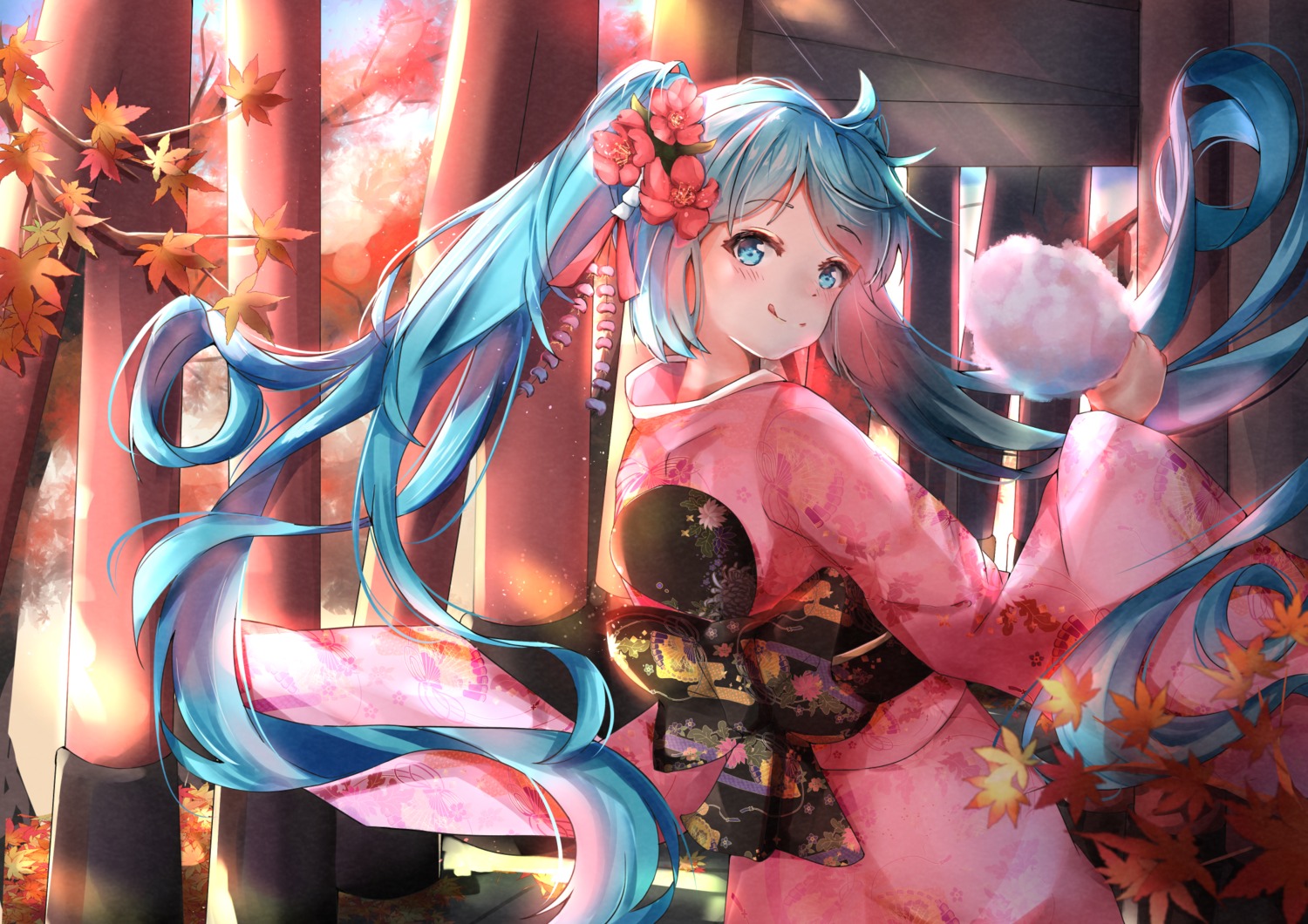 hatsune_miku kimono minertime vocaloid