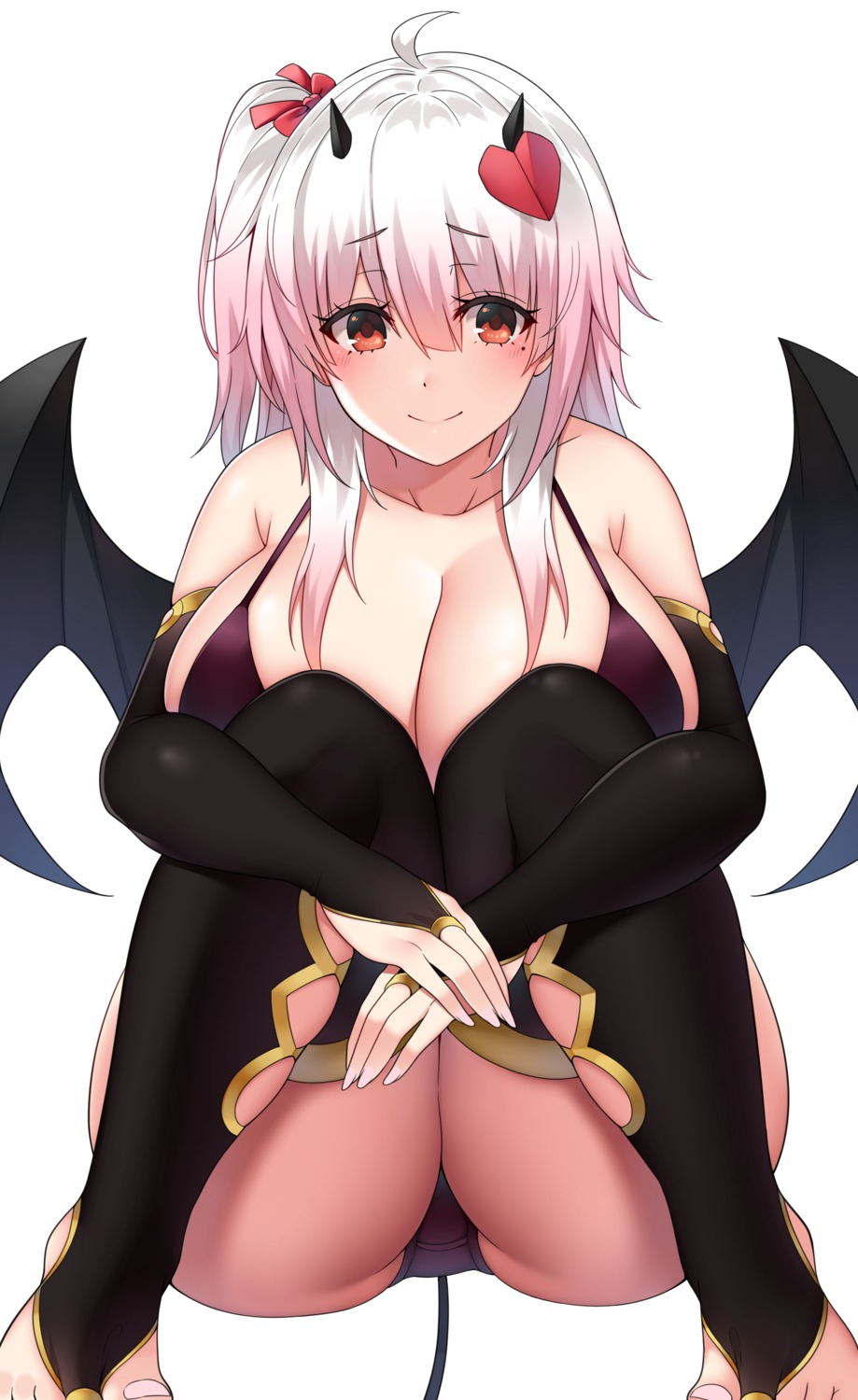 bra horns pantsu suruga_(xsurugax) tail thighhighs wings