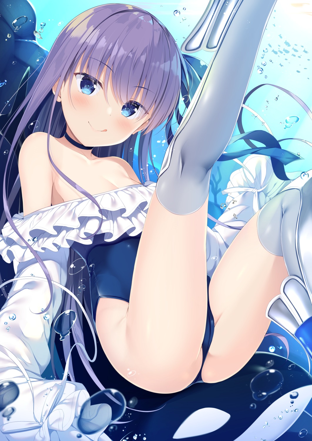 cleavage fate/grand_order meltlilith swimsuits thighhighs tomoo