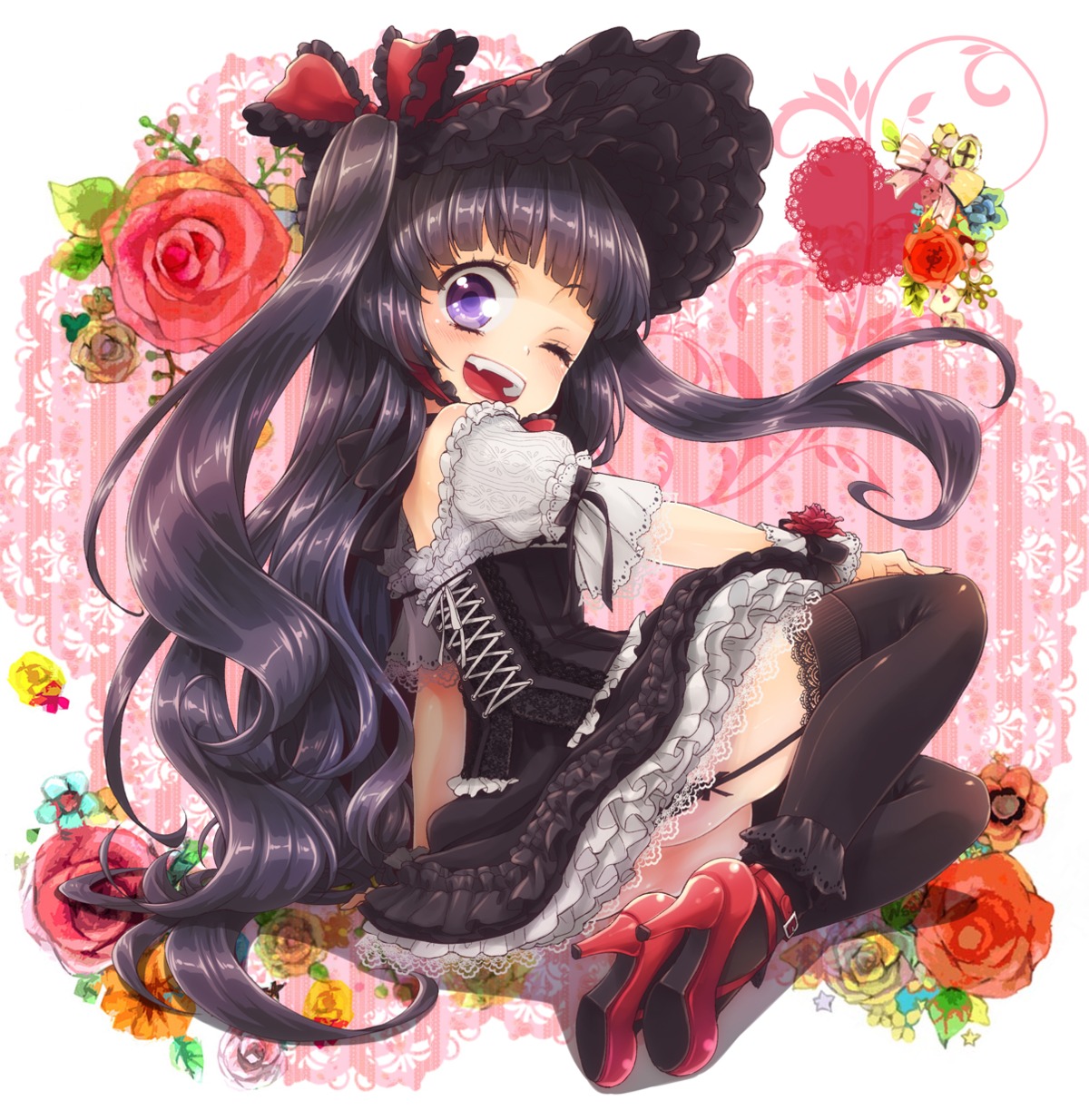 dress gothic_lolita lolita_fashion n_saki stockings thighhighs