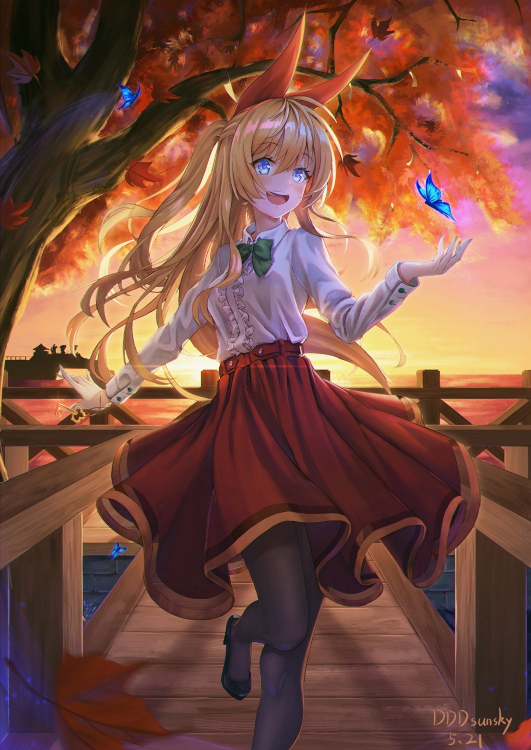 animal_ears dddsunsky heels kirisaki_chitoge nisekoi pantyhose skirt_lift