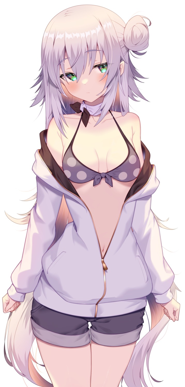 artist_revision bikini_top cleavage jun_(aousa0328) open_shirt swimsuits