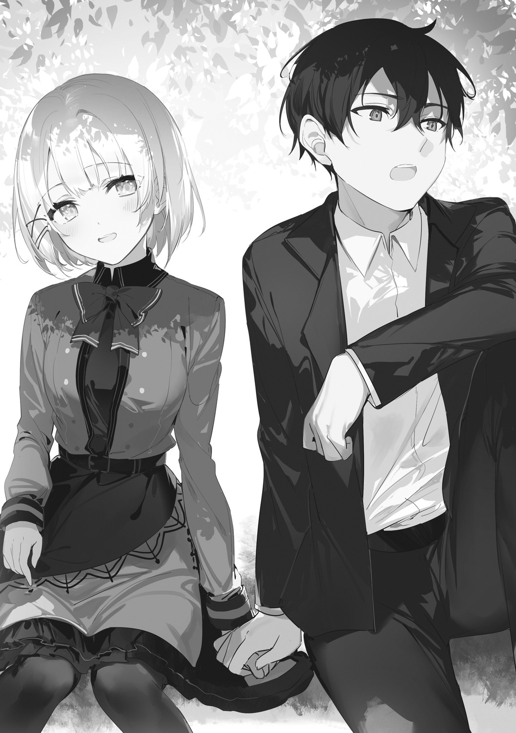 business_suit monochrome pantyhose seifuku siesta_(tantei_wa_mou_shindeiru) tantei_wa_mou_shindeiru umibouzu