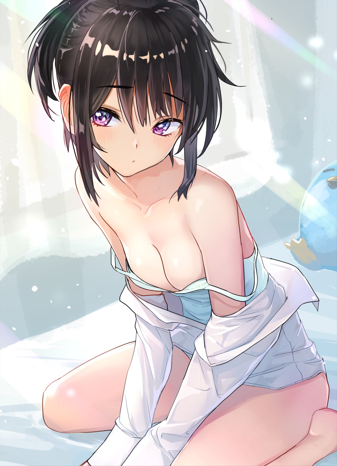 dress_shirt kagawa_ichigo lingerie open_shirt