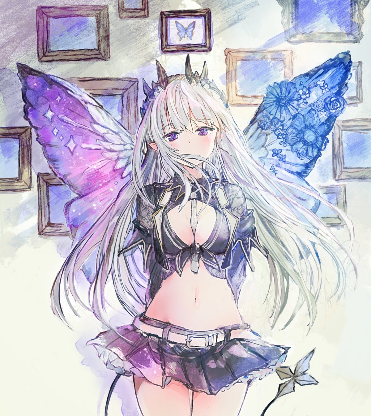 camomi cleavage honey_strap horns pointy_ears sougetsu_eli tail wings