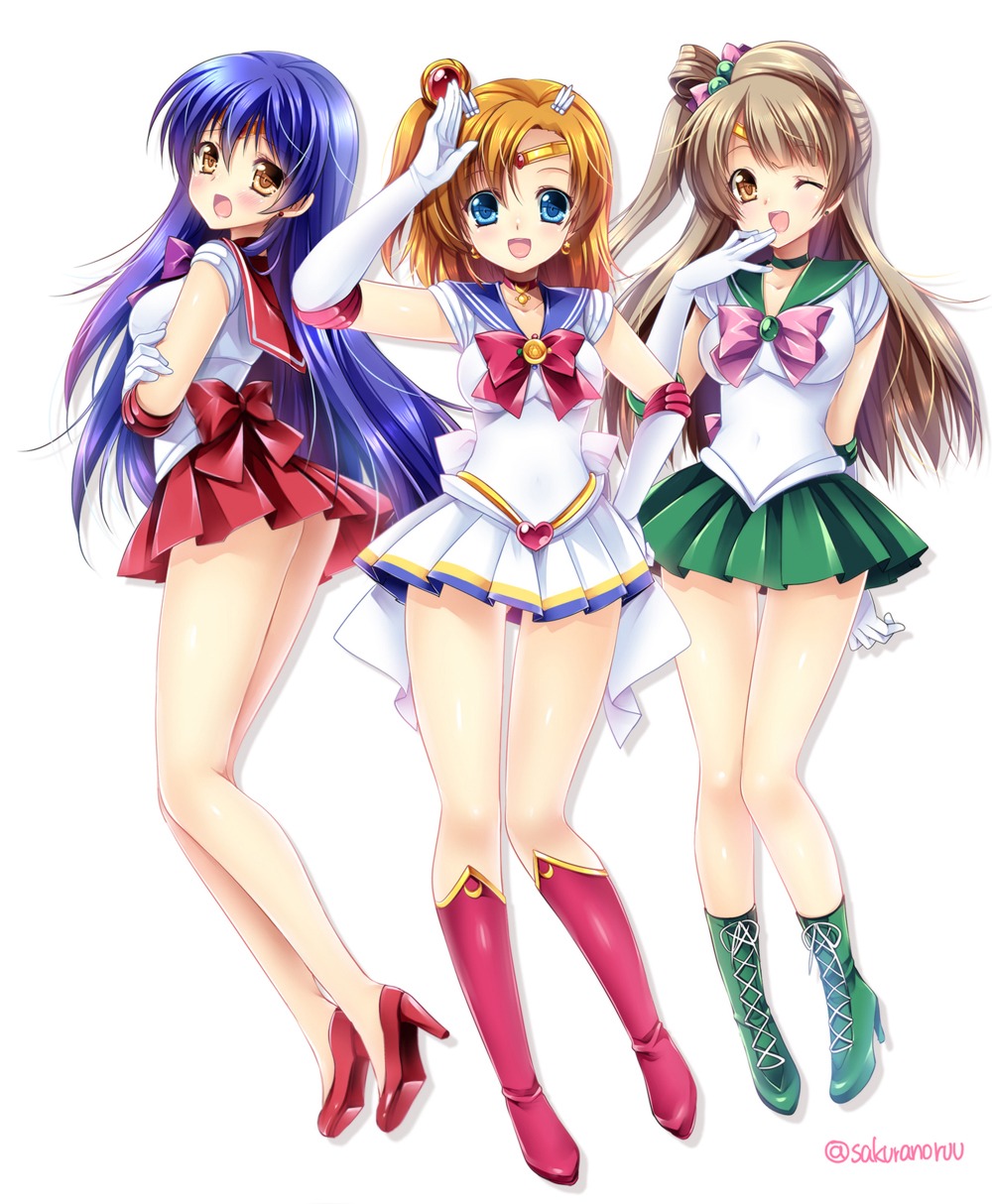 cosplay dress heels kousaka_honoka love_live! minami_kotori sailor_moon sakurano_ruu sonoda_umi