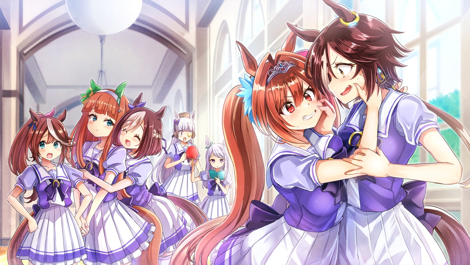 animal_ears daiwa_scarlet_(umamusume) gold_ship_(umamusume) mejiro_mcqueen_(umamusume) seifuku silence_suzuka_(umamusume) special_week_(umamusume) tail tokai_teio_(umamusume) uma_musume_pretty_derby vodka_(umamusume) zuzu