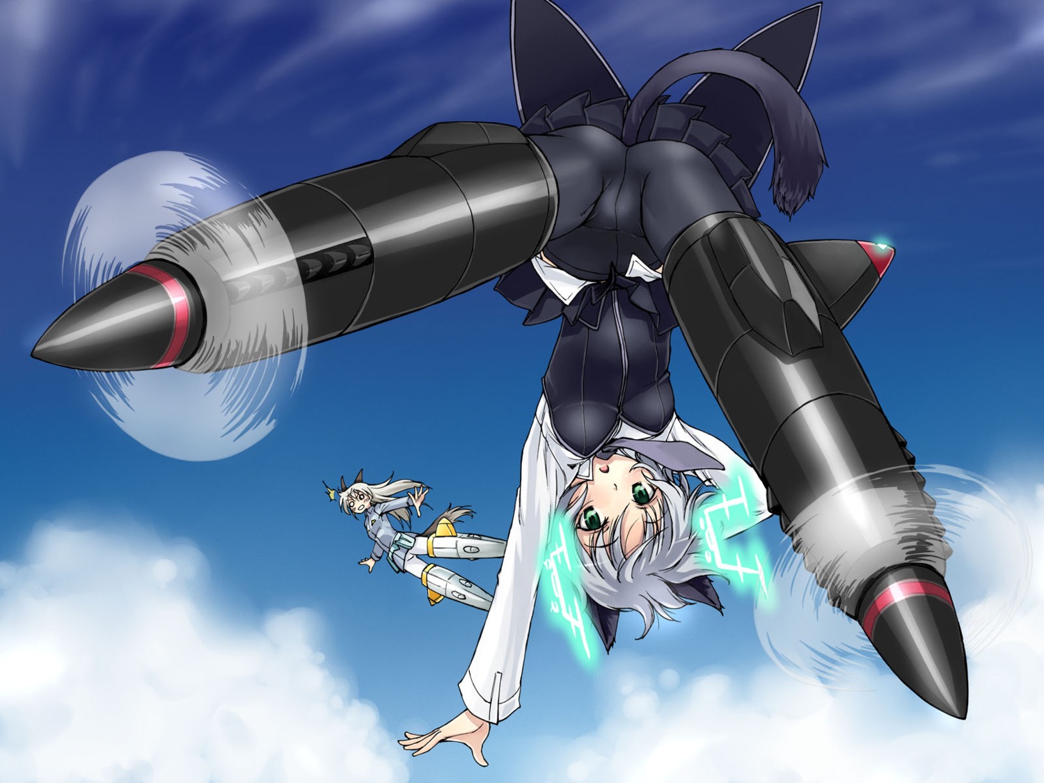 animal_ears as-special eila_ilmatar_juutilainen pantyhose sanya_v_litvyak strike_witches tail wallpaper