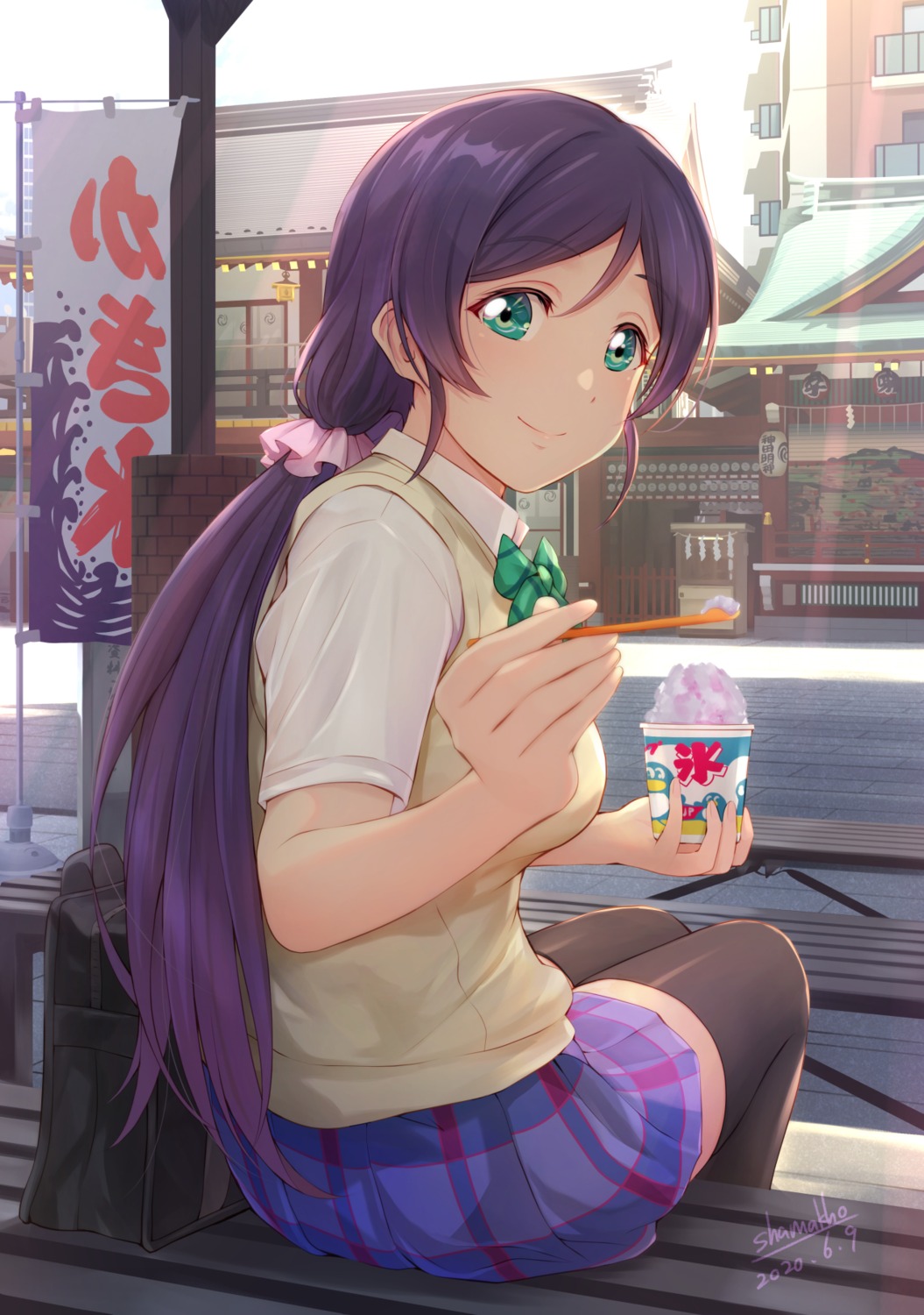 love_live! seifuku shamakho sweater thighhighs toujou_nozomi