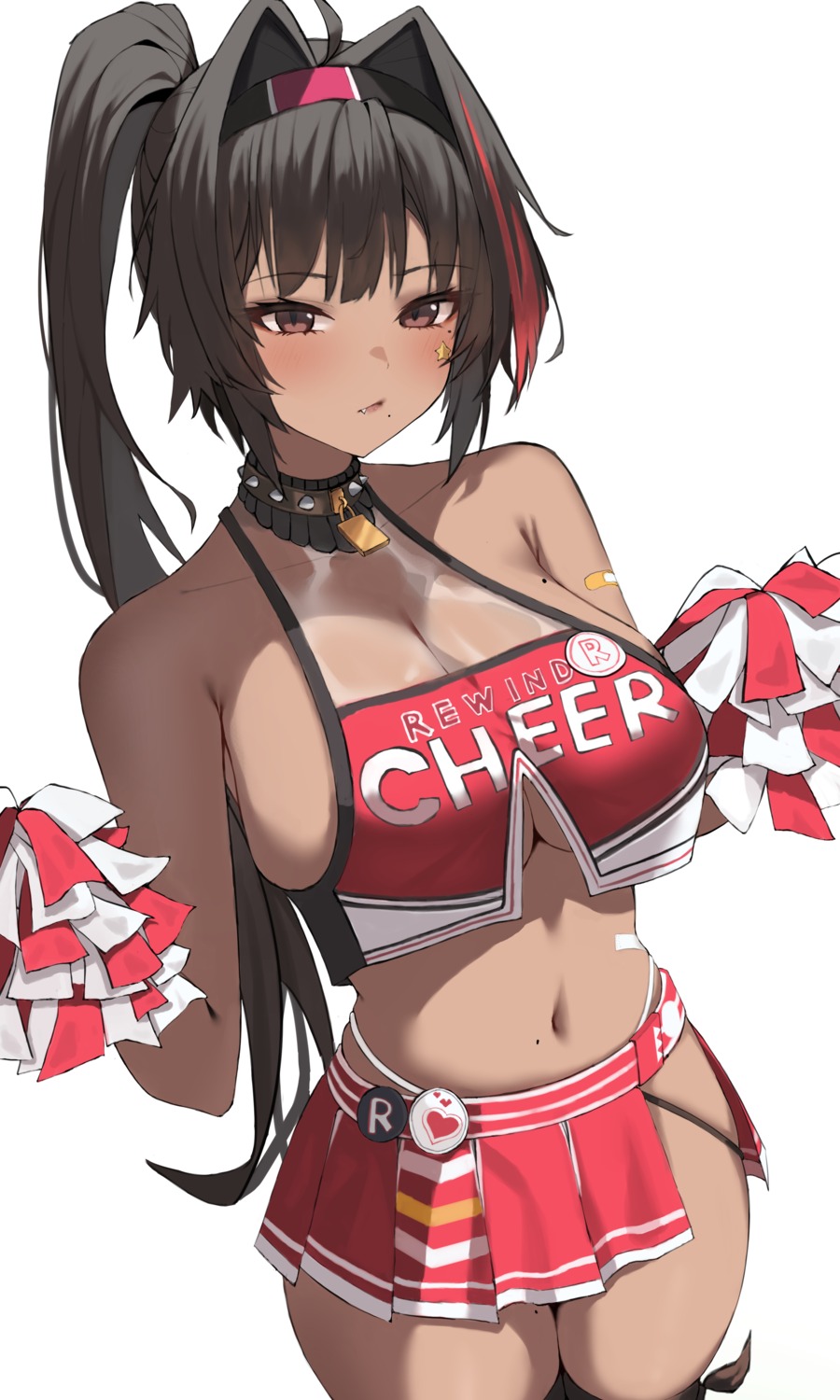 bandaid bay cheerleader murding nikke_the_goddess_of_victory no_bra see_through tattoo