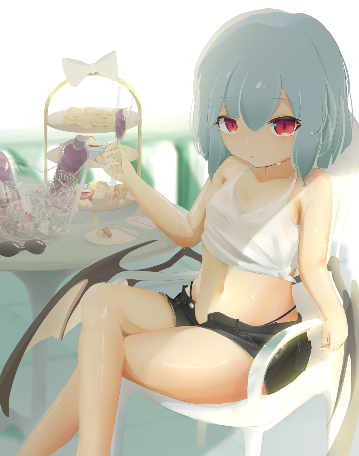 berserker_r loli no_bra pantsu remilia_scarlet see_through touhou wet wet_clothes wings