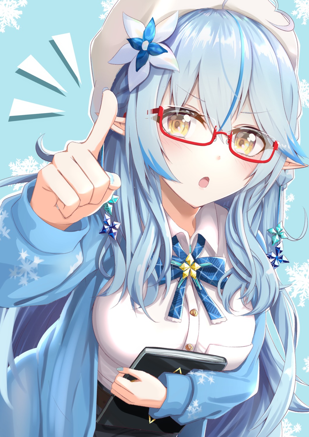 borumete elf hololive megane pointy_ears yukihana_lamy